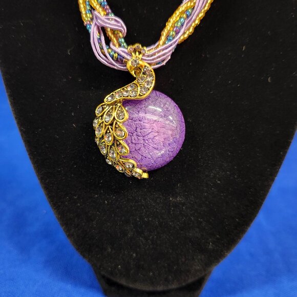 Jewelry - Peacock Necklace in Purple